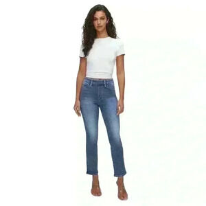 Good American Power Stretch Pull-On Straight Jeans Denim